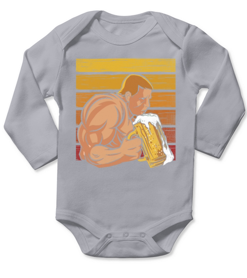 Bodybuilding - Gym Retro Long Sleeve Baby One-Piece