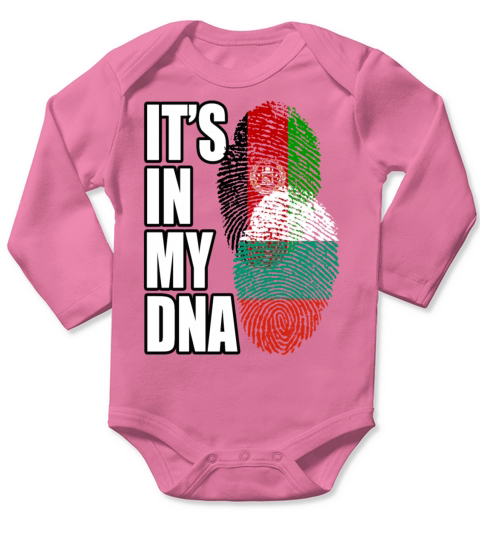 Bulgarian And Afghanistan Mix Heritage DNA Flag Long Sleeve Baby One-Piece
