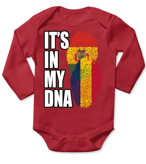 Chadian And Bolivian Mix Heritage DNA Flag Long Sleeve Baby One-Piece
