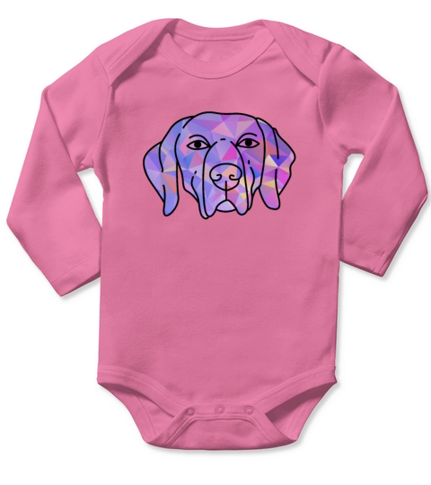 Colorful Weimaraner Long Sleeve Baby One-Piece