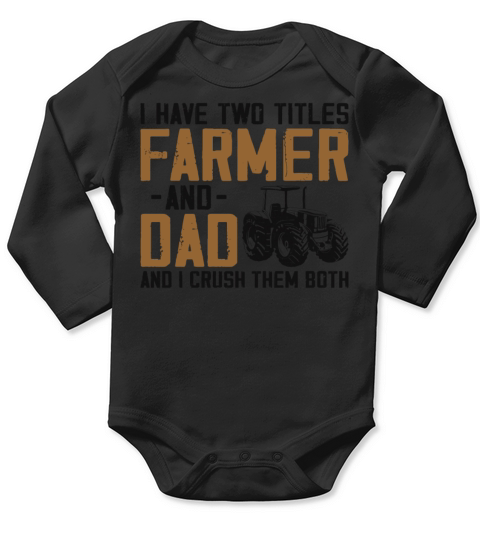 Farming Farmer Dad Father Vintage Long Sleeve Baby One-Piece
