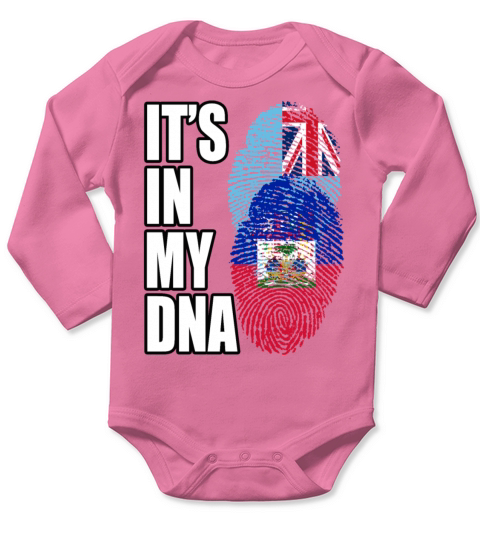 Fijian And Haitian Mix Heritage DNA Flag Long Sleeve Baby One-Piece