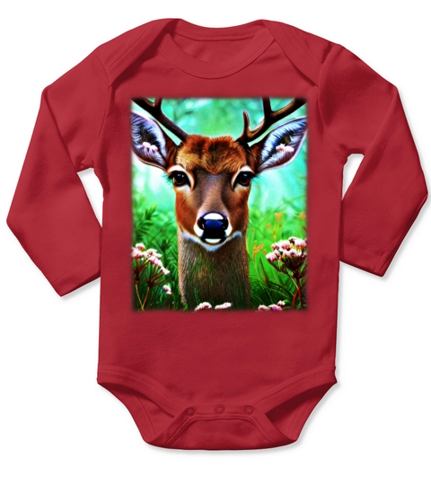 Forest animal deer design Long Sleeve Baby One-Piece