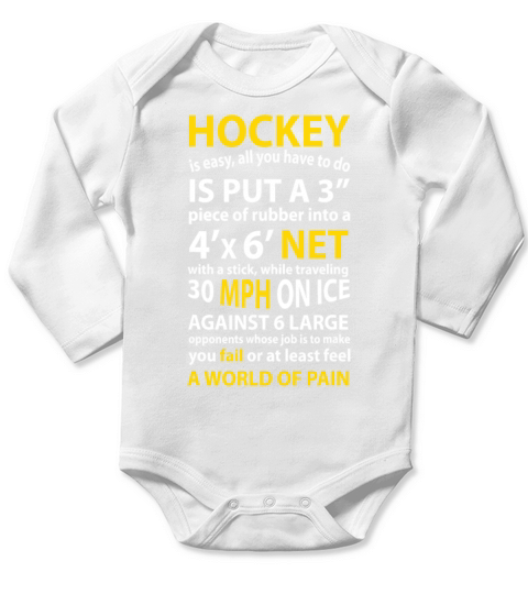 Funny Hockey Quote Hockey Is Easy Gift For Men Wom Long Sleeve Baby One-Piece
