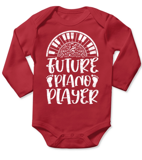 Future Piano Player - Keyboard Pianist Piano Music Long Sleeve Baby One-Piece