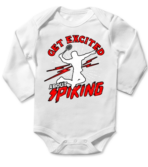 Get Excited About Spiking Sport Badminton Player Long Sleeve Baby One-Piece