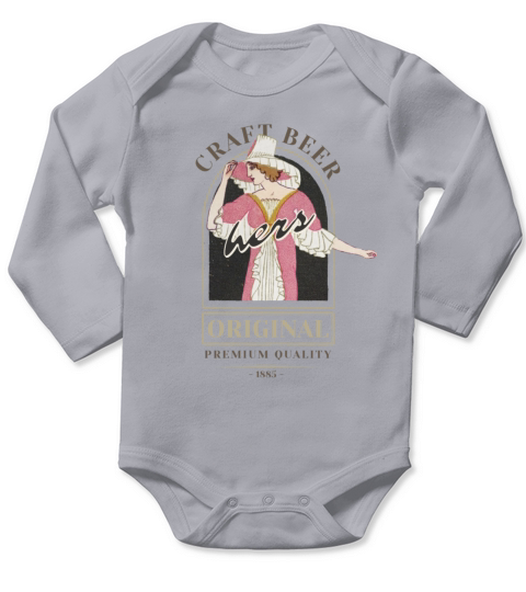 HERS Craft Beer Vintage Logo Long Sleeve Baby One-Piece