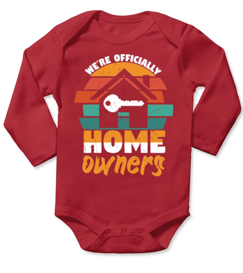 Home Owners Vintage Distressed Key Long Sleeve Baby One-Piece