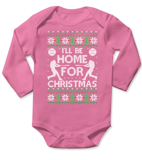 Ill be home for Christmas Long Sleeve Baby One-Piece