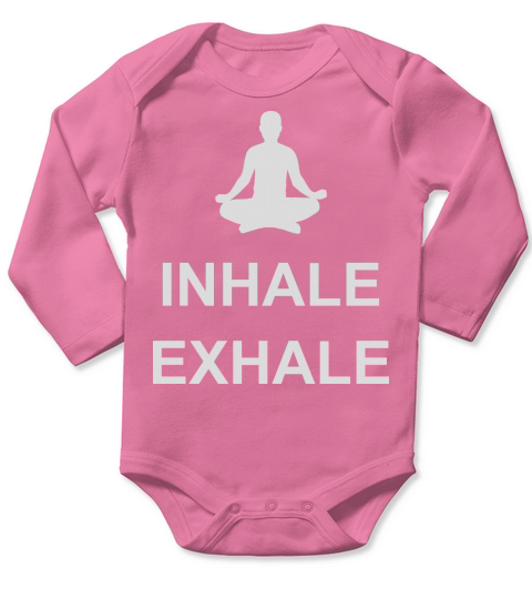 inhale exhale yoga quote Long Sleeve Baby One-Piece