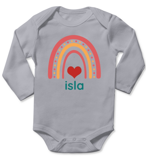 isla Vintage Boho Rainbow Long Sleeve Baby One-Piece