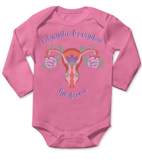 Polycystic Ovarydose Syndrome Female Uterus Purple Long Sleeve Baby One-Piece