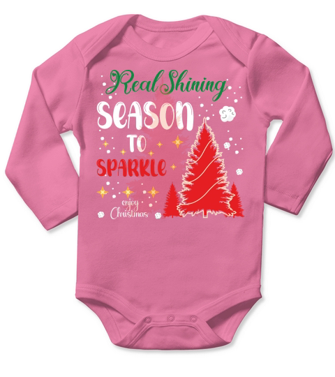 Real shining Season To Sparkie enjoy Christmas Long Sleeve Baby One-Piece