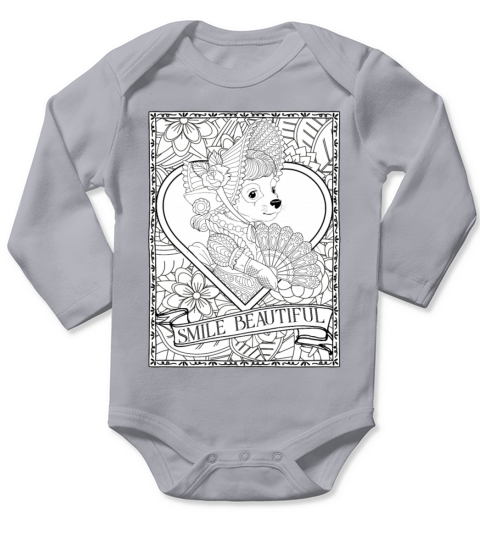 Smile Beautiful Cute Dog Vintage Fantasy Animal Long Sleeve Baby One-Piece