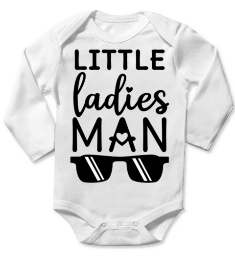 Valentimes Day Little Ladies Man Valentine Day Gif Long Sleeve Baby One-Piece