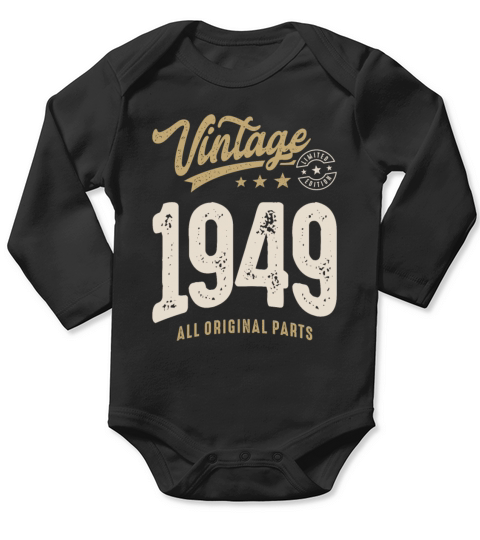 Vintage 1949 - 73rd Birthday Retro Classic Long Sleeve Baby One-Piece