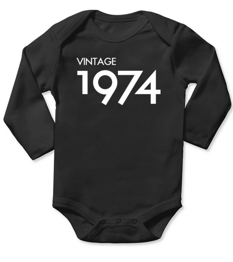 Vintage 1974 47 Years Old 47th Birthday Gift Long Sleeve Baby One-Piece