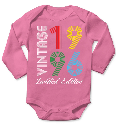 Vintage 1996 Vintage Birthday Retro Vintage Long Sleeve Baby One-Piece