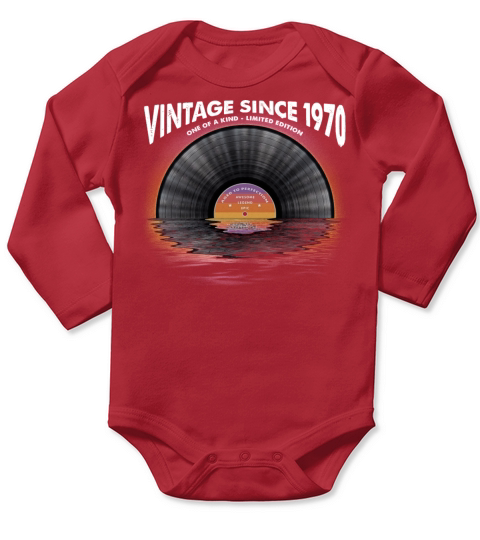 Vintage since 1970 Retro Disco Music Vintage Long Sleeve Baby One-Piece