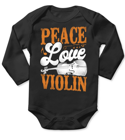 Violin Violinist Girl Vintage Long Sleeve Baby One-Piece
