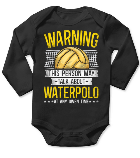 Water Polo Vintage Warning This Long Sleeve Baby One-Piece
