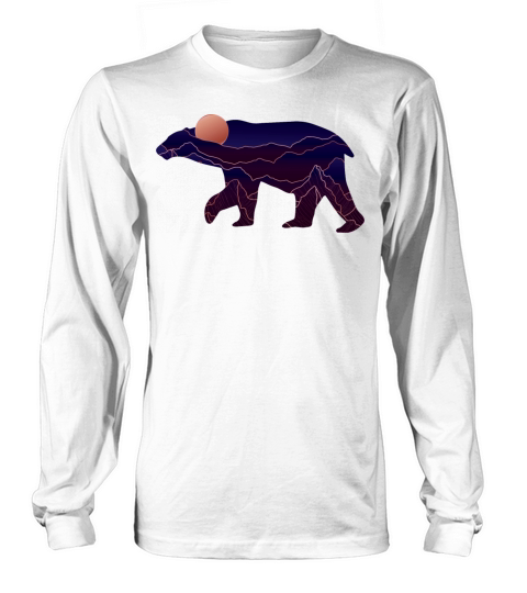 Bear With Abstract Mountain Long sleeved Unisex