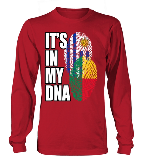 Beninese And Uruguayan Mix Heritage DNA Flag Long sleeved Unisex