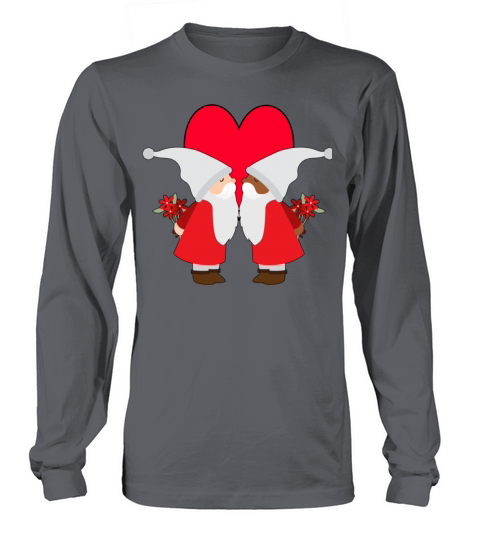BiRacial Couple Gay Pride Gnome Valentines Day Long sleeved Unisex