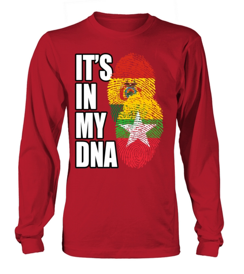 Burmese And Bolivian Mix Heritage DNA Flag Long sleeved Unisex