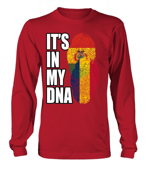 Chadian And Bolivian Mix Heritage DNA Flag Long sleeved Unisex