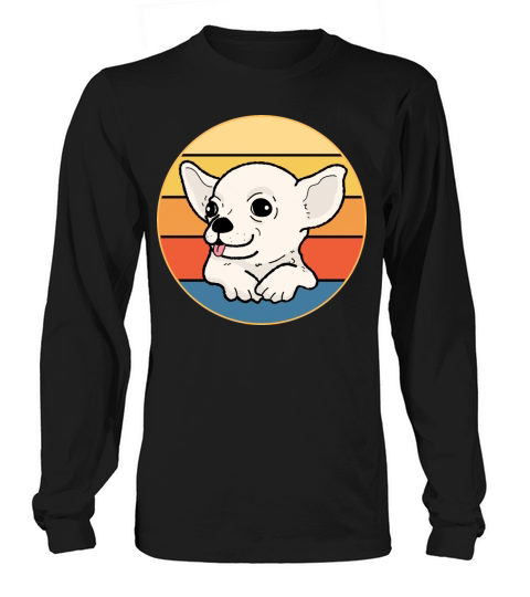 Cute Chihuahua Dog Breed Vintage Retro Sunset Long sleeved Unisex