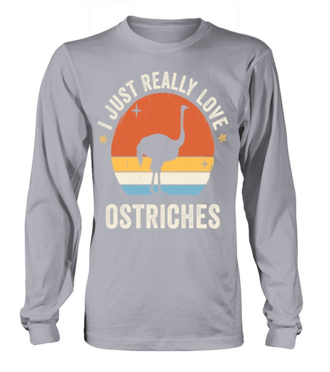 I Just Really Love Ostriches Retro Vintage Sunset Long sleeved Unisex