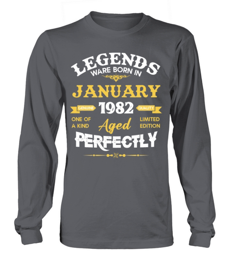 January 1982 Vintage Birthday Present Long sleeved Unisex