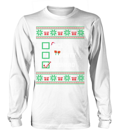 Nice Naughty Redhead Funny Christmas List Santa Long sleeved Unisex