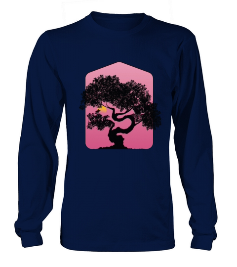 Pink Landscape Bonsai Long sleeved Unisex