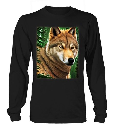 Wolf artwork design predator face imprint Long sleeved Unisex