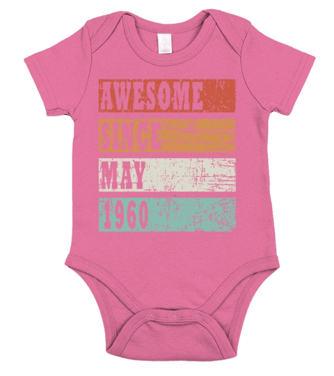 1960 vintage born in May gift Short Sleeve Baby One-Piece