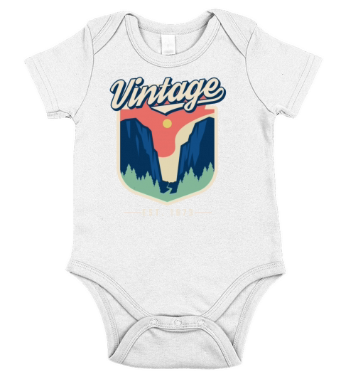 1973 Vintage born in Retro age Birthday gift idea Short Sleeve Baby One-Piece