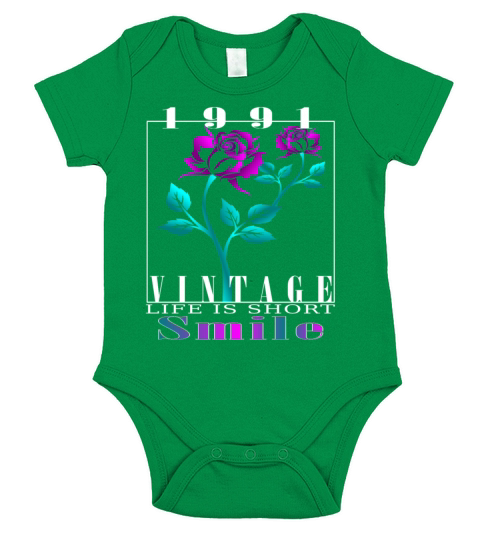1991 Born Vintage Rose Gift Short Sleeve Baby One-Piece