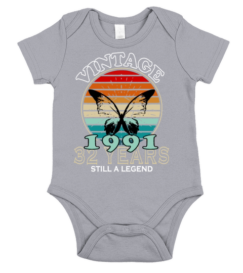 1991 Vintage Birthday Present Short Sleeve Baby One-Piece