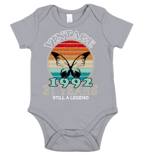1992 Vintage Birthday Present Short Sleeve Baby One-Piece