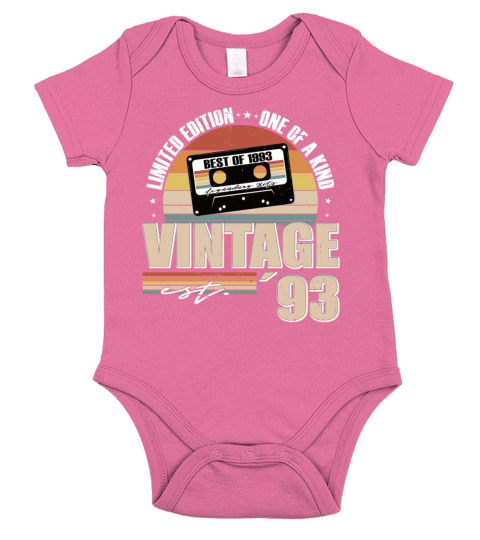 30th birthday vintage 1993 born in 1993 Short Sleeve Baby One-Piece