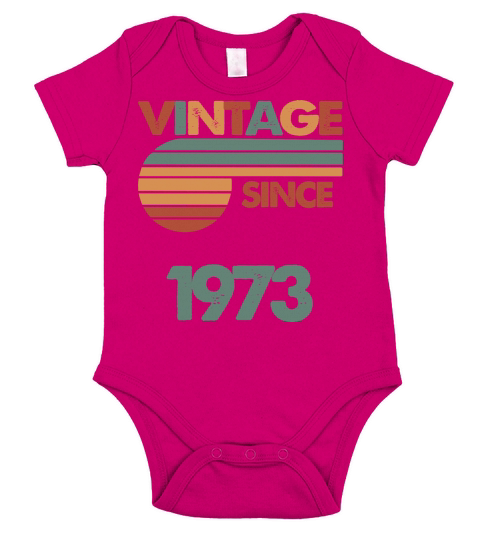 49th Vintage Birthday 1973 Short Sleeve Baby One-Piece