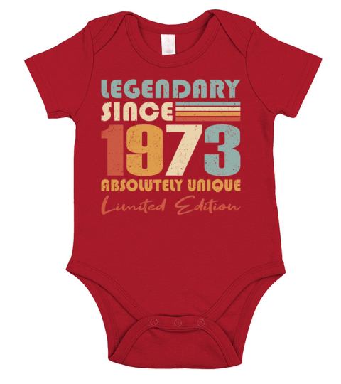 50th birthday vintage 1973 legendary since 1973 Short Sleeve Baby One-Piece
