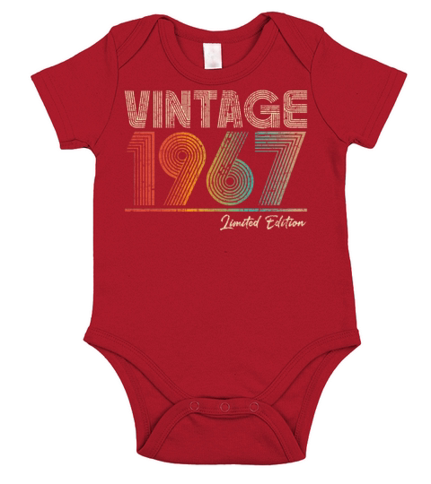 56 Years Old Vintage 1967 56th Birthday Gifts Short Sleeve Baby One-Piece