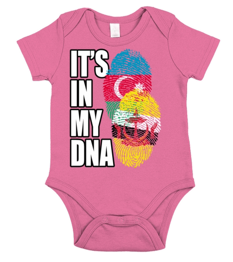 Azerbaijani And Bruneian Mix Heritage DNA Flag Short Sleeve Baby One-Piece