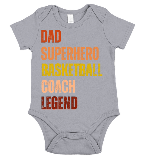 basketball coach legend dad superhero vintage text Short Sleeve Baby One-Piece