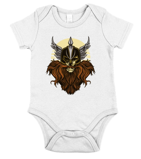 Bearded beard viking helmet Bearded beard viking h Short Sleeve Baby One-Piece