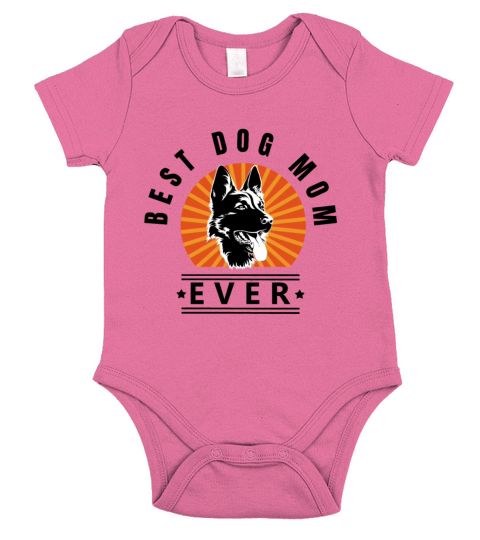 Best Dog Mum Ever German Shepherd Dog Sunburst Short Sleeve Baby One-Piece
