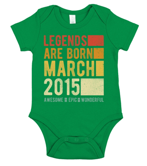 Birthday March 2015 Short Sleeve Baby One-Piece